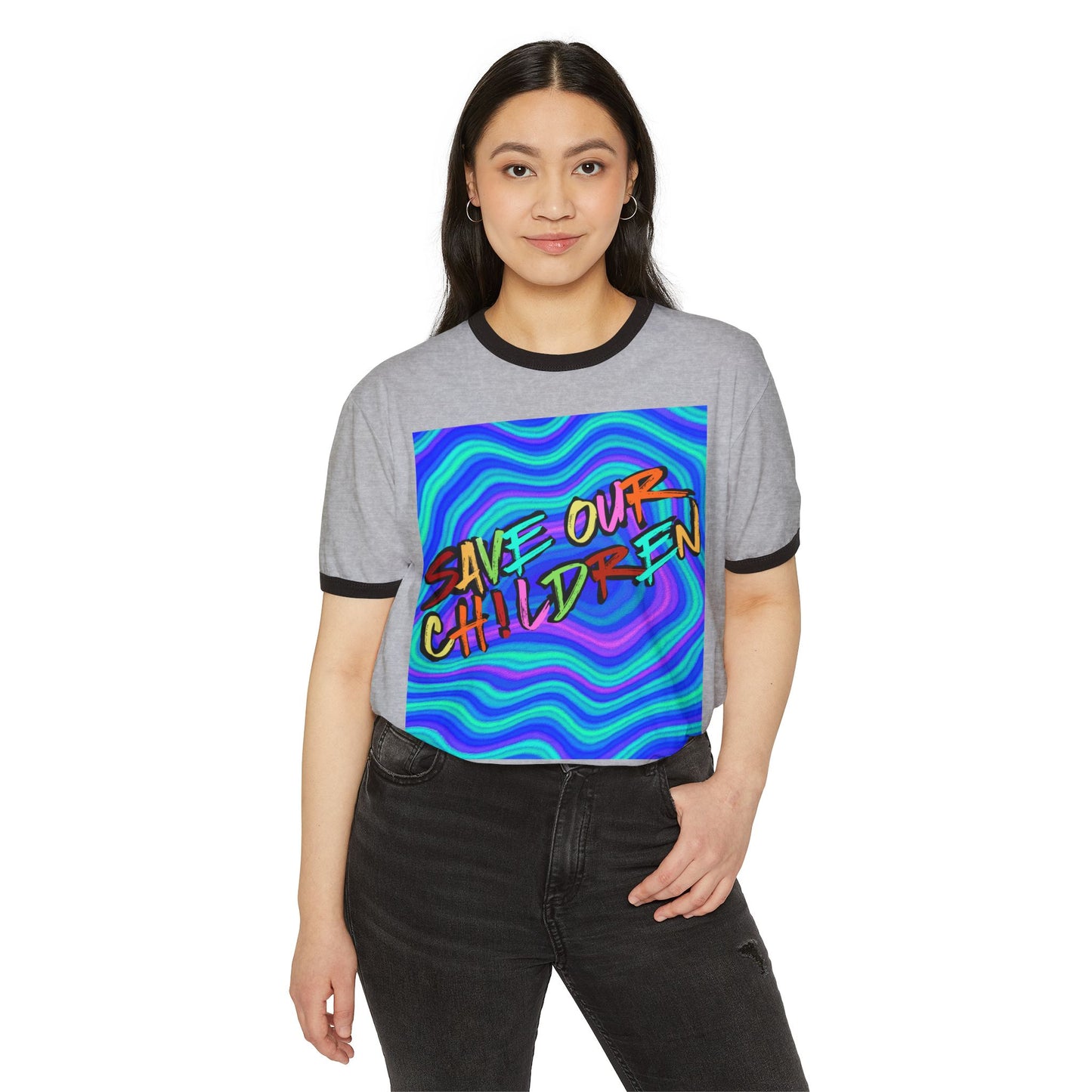 Save Our Children Ringer-syle Tee