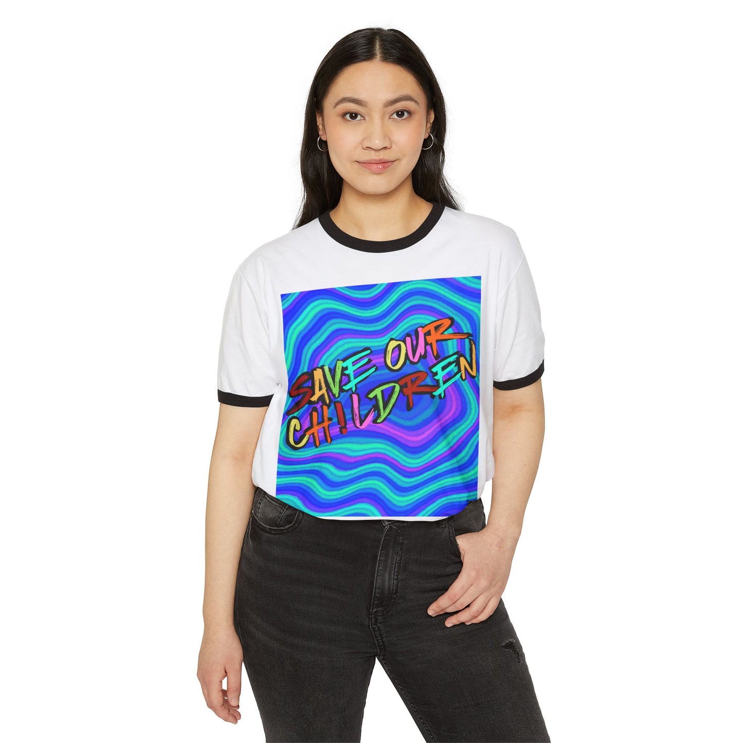 Save Our Children Ringer-syle Tee