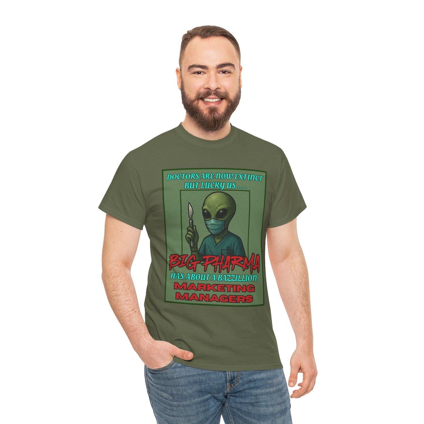 Aliens Against Big Pharma, Gildan Heavy Cotton [unisex]