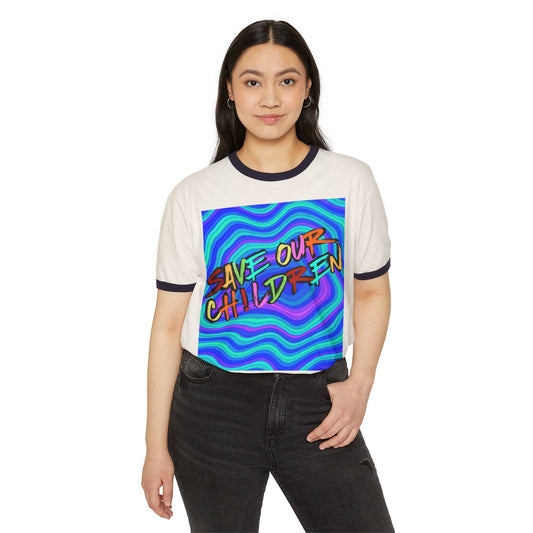 Save Our Children Ringer-syle Tee